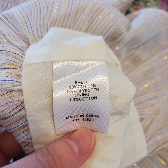 LOVERS + FRIENDS Sallie Smocked Ruffle Tiered Metallic Rainbow Mini Dress sz XS - Picture 7 of 9